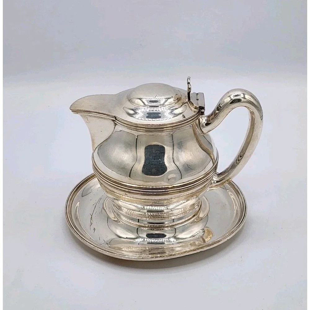 VTG Holmes & Edward Silver Soldered Half Pint Creamer Syrup Server Hotel Gresham